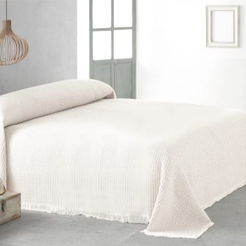 Pack 2 unidades plaids multiusos sofa cama beige 230x260 cm TRAMA