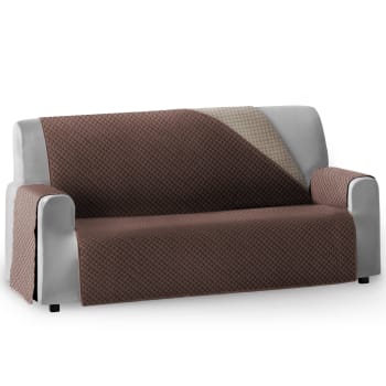 CIRCULOS - Protector cubre  sofá acolchado 115 cm   marrón beige
