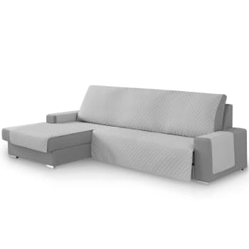 ROMBOS - Protector cubre sofá chaiselongue  izquierda 240 cm   gris claro