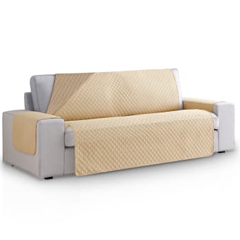 ROMBOS - Protector cubre sofá acolchado  115 cm  beige  lino
