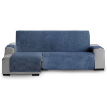 CIRCULOS - Protector cubre sofá chaiselongue  acolchado izquierdo 290 azul