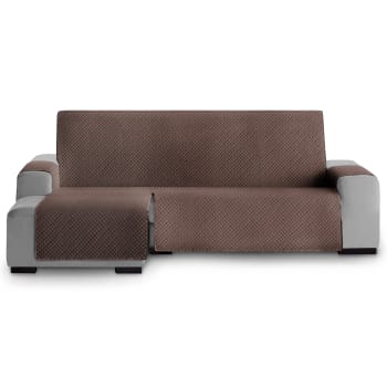 CIRCULOS - Protector cubre sofá chaiselongue  acolchado izquierdo 240 marrón