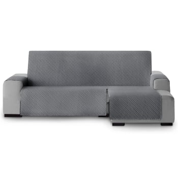 CIRCULOS - Protector cubre sofá chaiselongue  acolchado derecho 240 gris