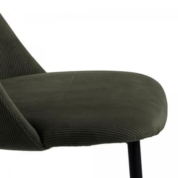 Inaya - Lot de 4 chaises en velours côtelé style moderne gris