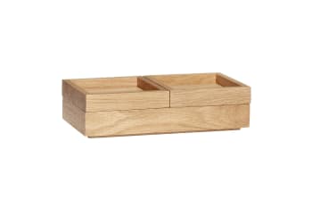 Agrafe - Caja de almacenamiento de madera beige