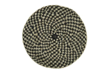Spiralo - Set de table en fibres naturelles noir et blanc