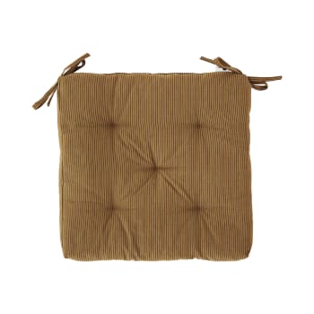 Lot De 4 Coussins De Chaise Avec Volants Et Lacets - 40x40 Cm, Beige, Coton - Décoration Salon, Salle à Manger