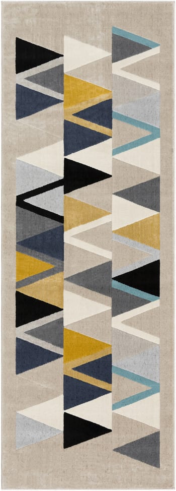 Delaney - Tapis de Couloir Scandinave Moderne Multicolore/Gris 80x220