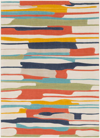 Anais - Tapis Scandinave Moderne Multicolore/Orange 120x170