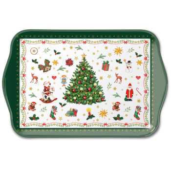 Mini plateau rectangulaire bonhommes de neige – Blanc