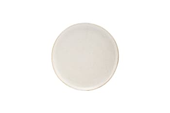 Pion - Assiette en grès gris-blanc