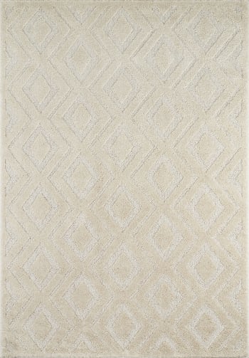 Tapis salon motif en relief crème - 160x230 cm HARMONIE