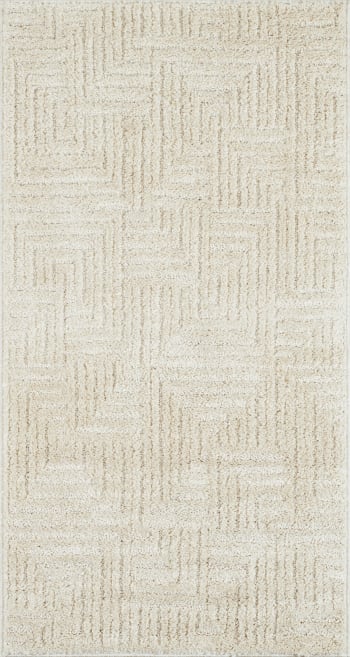HARMONIE - Tapis salon motif labyrinthe en 3D crème - 80x150 cm