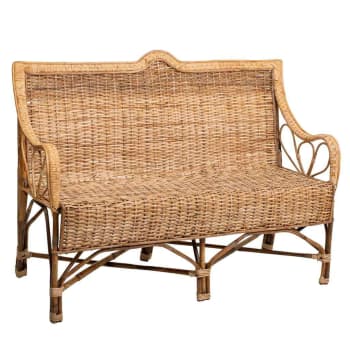 Sofa de bambu y ratan 100% caña marrón