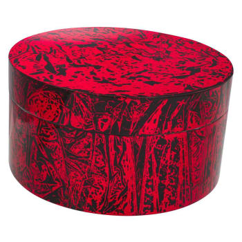 Caja de cerámica Rojo 25x25x13h cm