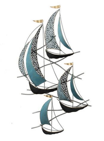 CASSIS - Décoration murale en métal sailboat at sea 106x61x3