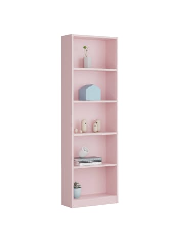 Pomona - Libreria effetto legno rosa 52x25h180 cm