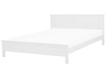 Olivet - Letto matrimoniale in legno bianco 180x200cm