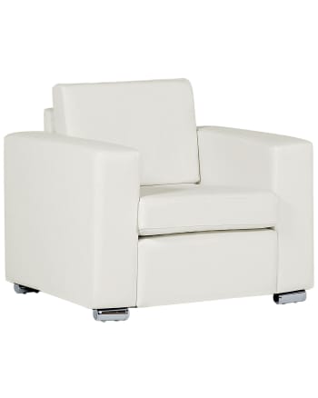 Helsinki - Fauteuil Cuir Blanc