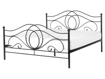 Lyra - Letto matrimoniale design moderno in metallo nero 160x200cm