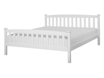 Letto matrimoniale moderno in legno bianco 160x200cm Olivet