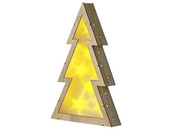 Juva - Weihnachtsdeko LED Pappelholz hellbraun Tannenbaum 35 cm