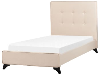 Ambassador - Letto in tessuto beige 90 x 200 cm