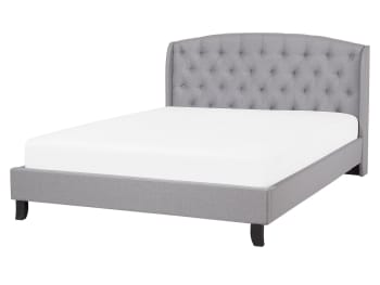 Letto in metallo con rete a doghe in legno di pino 160x200 cm