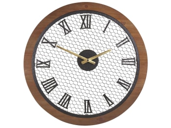 Fuberos - Reloj de pared madera oscura ø54 cm