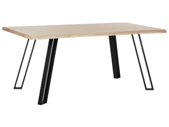 Graham - Tavolo da pranzo legno chiaro/nero 180 x 90 cm