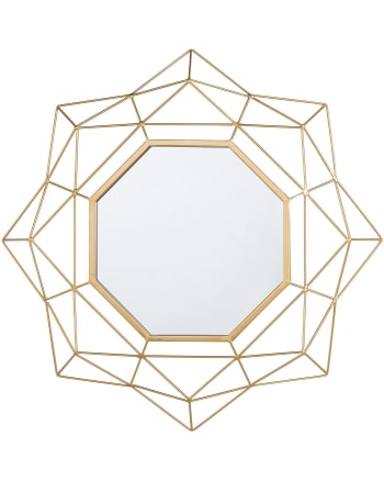 Hillion - Miroir en métal doré 60x60