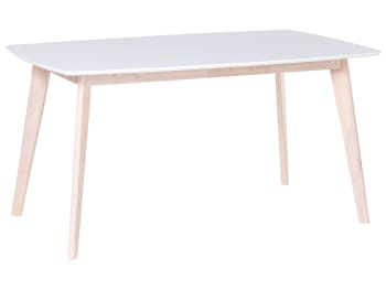 Santos - Tavolo da pranzo legno chiaro e bianco 150 x 90 cm