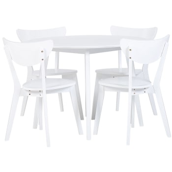 Set 3 Pezzi Tavolo con Sedie Bambini in Legno Azzurro e Bianco