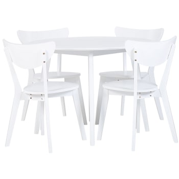 Roxby - Set di 4 sedie da pranzo bianche