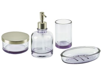 Telma - Badezimmer Set 4-teilig Glas violett