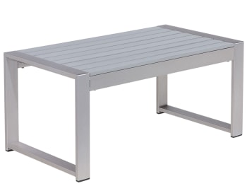 Salerno - Table de jardin en aluminium gris clair 90 x 50 cm