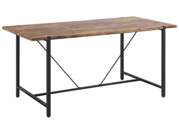Saritas - Tavolo da pranzo legno scuro e nero 160 x 80 cm