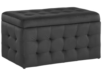 Michigan - Pouf ottomano con contenitore in velluto nero