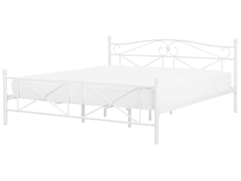 Letto matrimoniale Rete a doghe in metallo bianco 2 posti 200*150cm