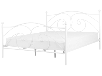 Dinard - Letto in metallo rete a doghe bianco 180 x 200 cm