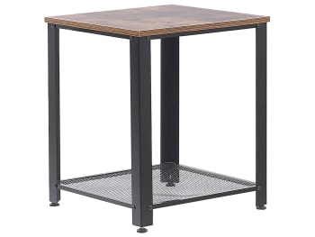 Aston - Tavolino legno scuro e nero 45 x 45 cm