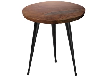Detah - Tavolino legno scuro ⌀ 45 cm