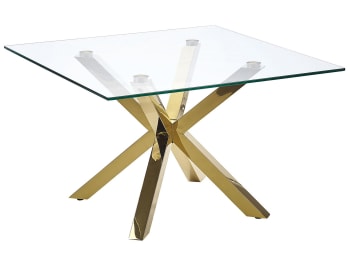 Starlight - Table basse en verre avec pieds dorés 70 x 70 cm
