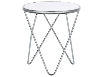 Meridian - Tavolino vetro bianco/argento ⌀ 50 cm II