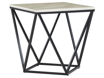 Malibu - Tavolino effetto marmo beige e nero 50 x 50 cm