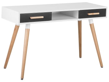 Frisco - Table de bureau blanche grise