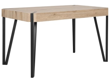 Cambell - Tavolo legno chiaro e nero 130 x 80 cm