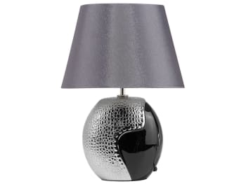 Argun - Lámpara de mesa de cerámica negro plateado 42 cm