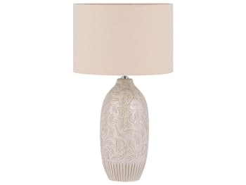 Salza - Lampe à poser en céramique beige 57 cm