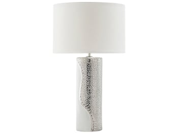 Aiken - Lámpara de mesa blanco plateado 52 cm
